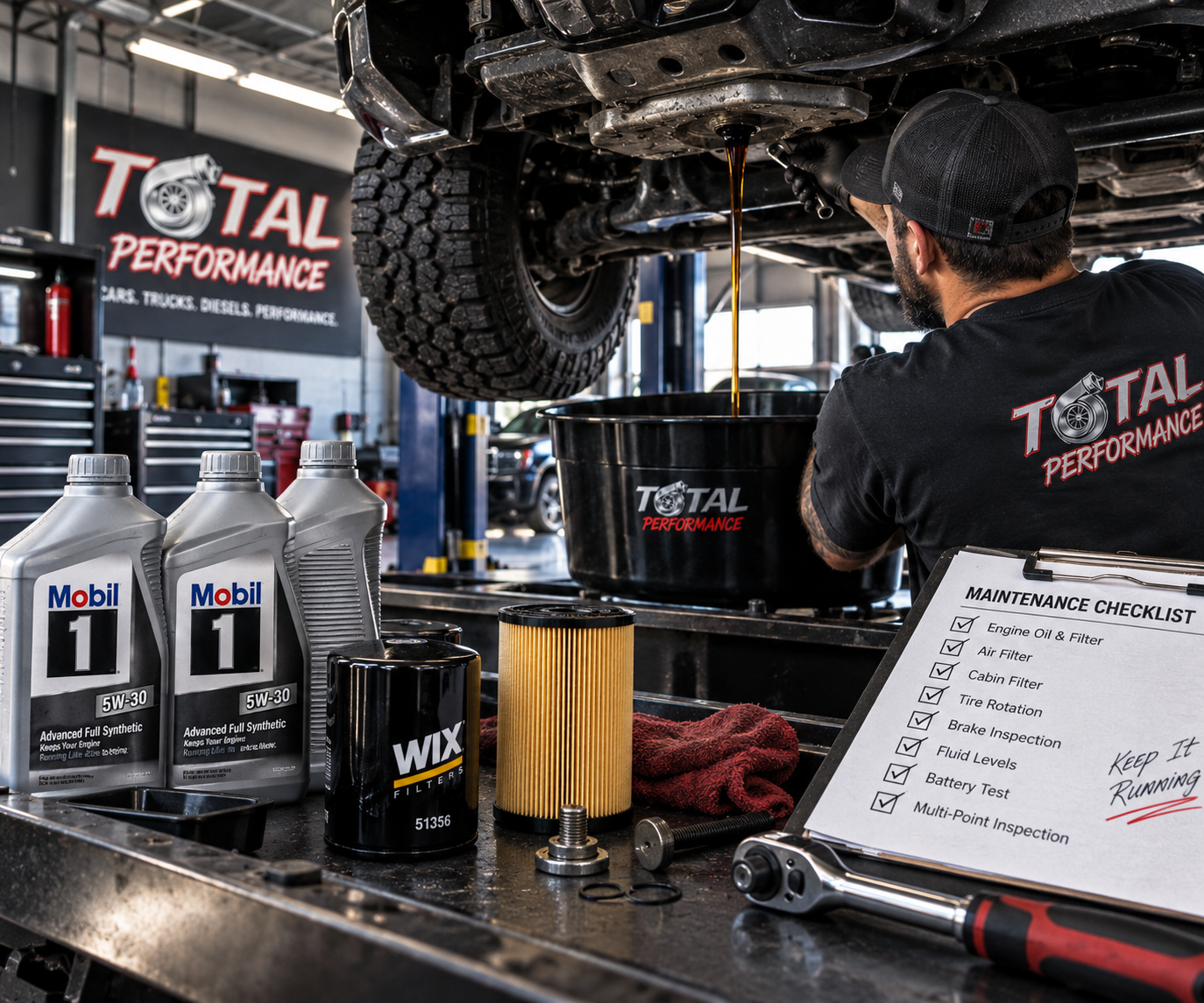Fresh motor oil being poured into an engine